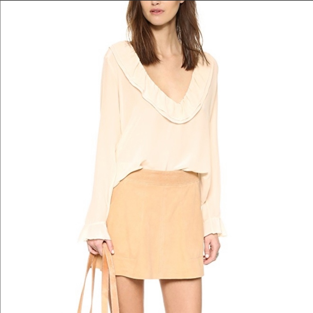 Anine Bing Ruffles silk blouse size Size XS